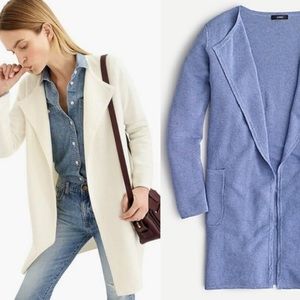 J. Crew Juliette Linen Sweater Blazer Blue
